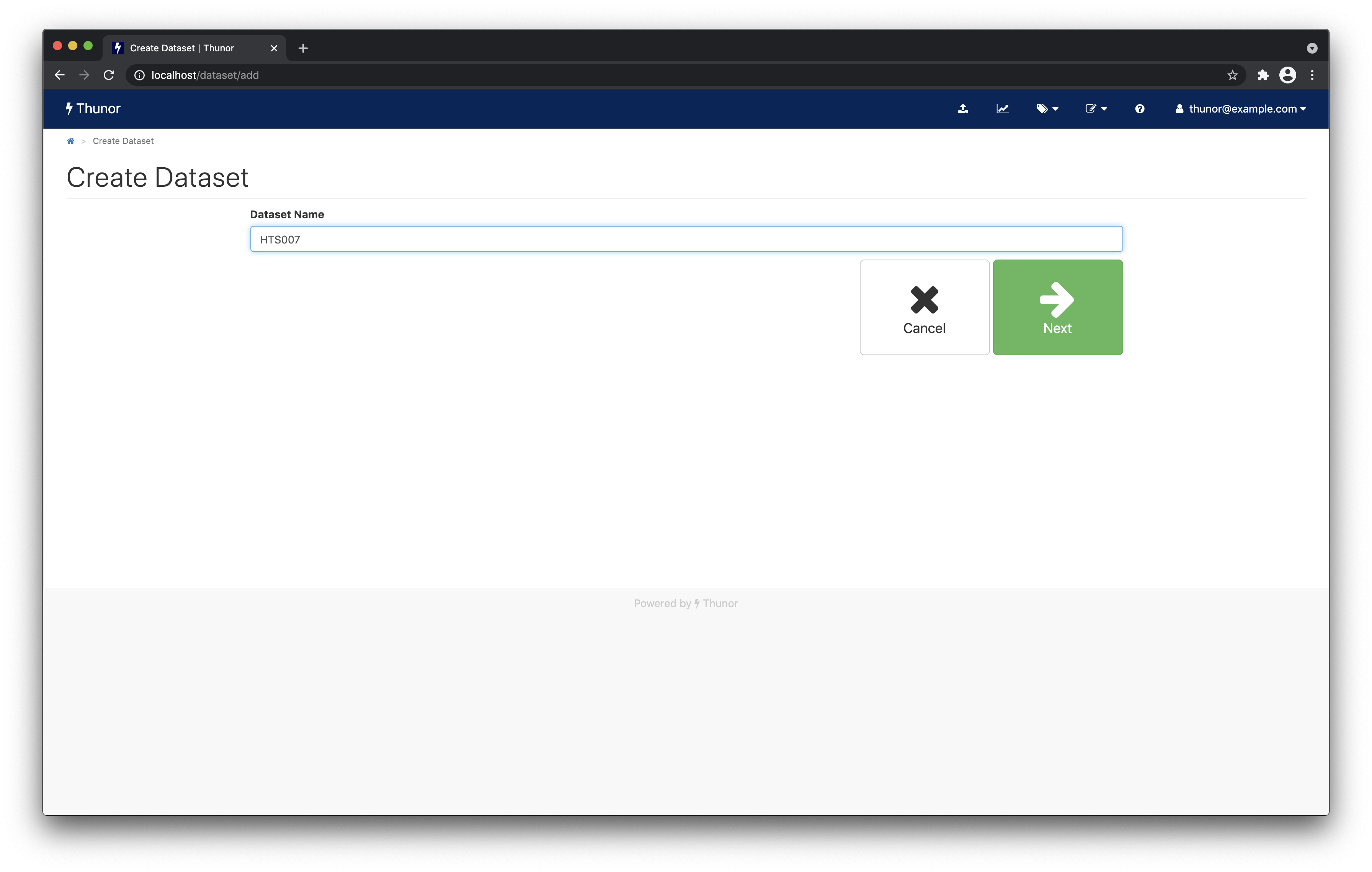 Thunor Web create a dataset