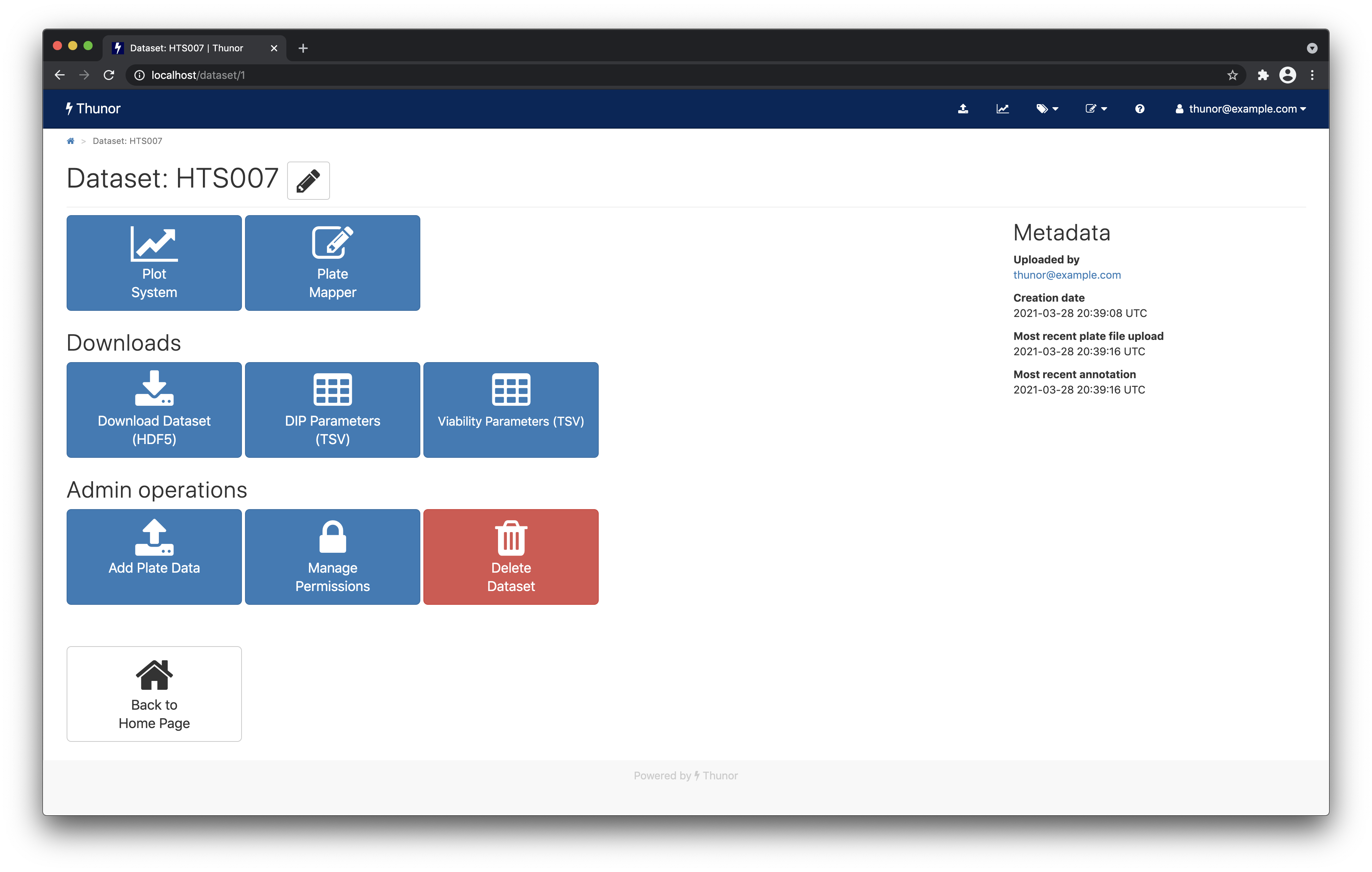 Thunor Web dataset page